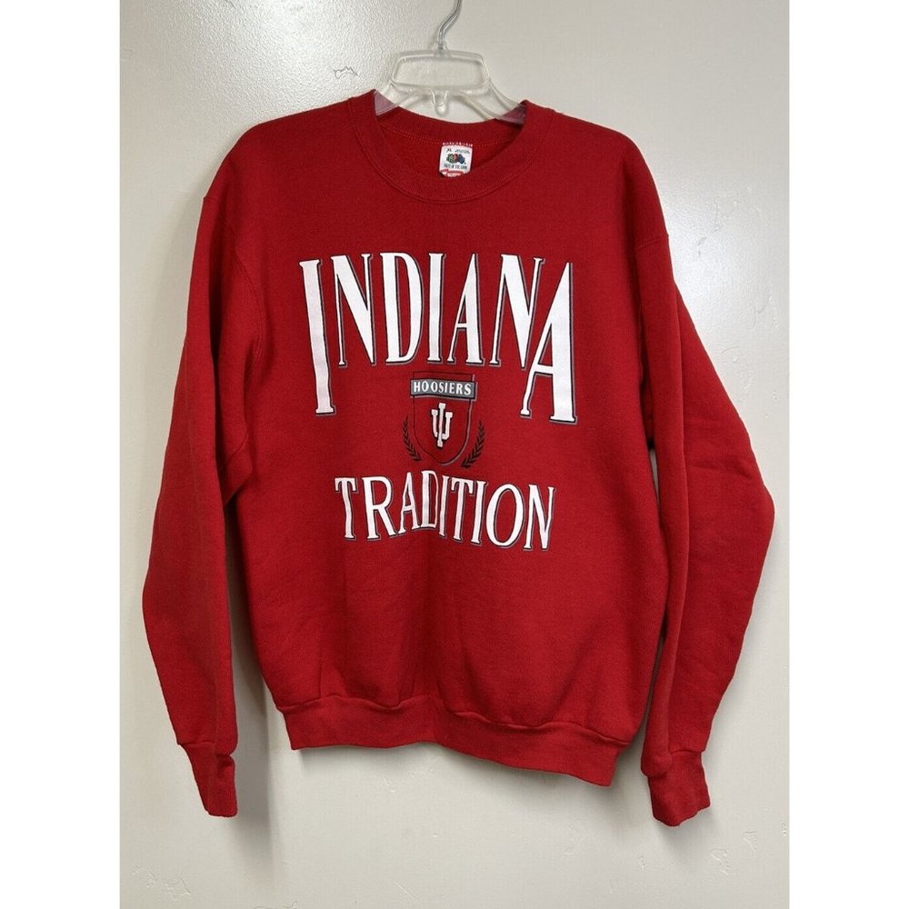 Vintage 90s Indiana University Hoosiers Traditions Sweatshirt Size XL Red